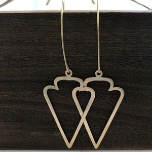 Handmade gold arrowhead earrings